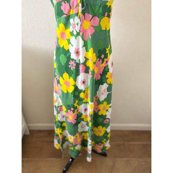 Faithfull the Brand Shayna Midi Dress Size M US 6 La Palma Green Floral Print - Picture 6 of 9